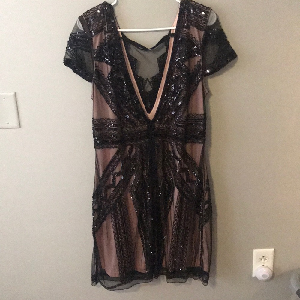 Nude and Black beaded dresse